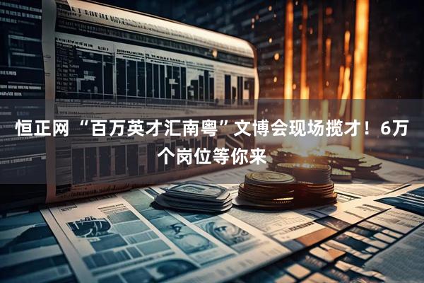 恒正网 “百万英才汇南粤”文博会现场揽才!6万个岗位等你来