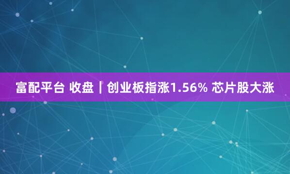 富配平台 收盘｜创业板指涨1.56% 芯片股大涨